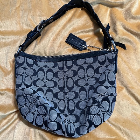 Coach Handbags - Coach Black Signature Hobo Braided Bag Monogram 11857